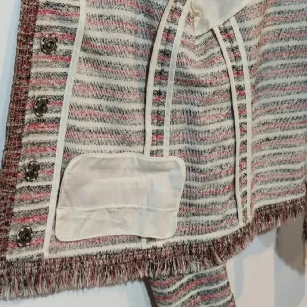 Tweed Jacket Blazer Patrizia Pepe  Button Up Shirt Size 44 Medium Chanel Style - Picture 5 of 11